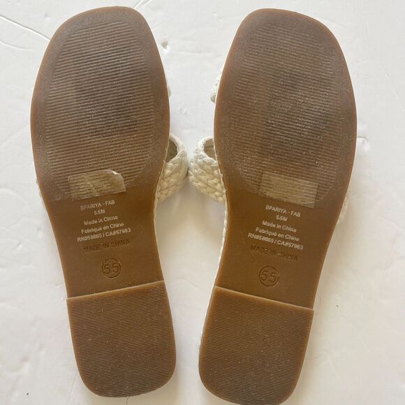 BP Ariya Womens Casual Open Toe Braided Rope Detail Sandals Ivory 5.5 - Picture 7 of 8